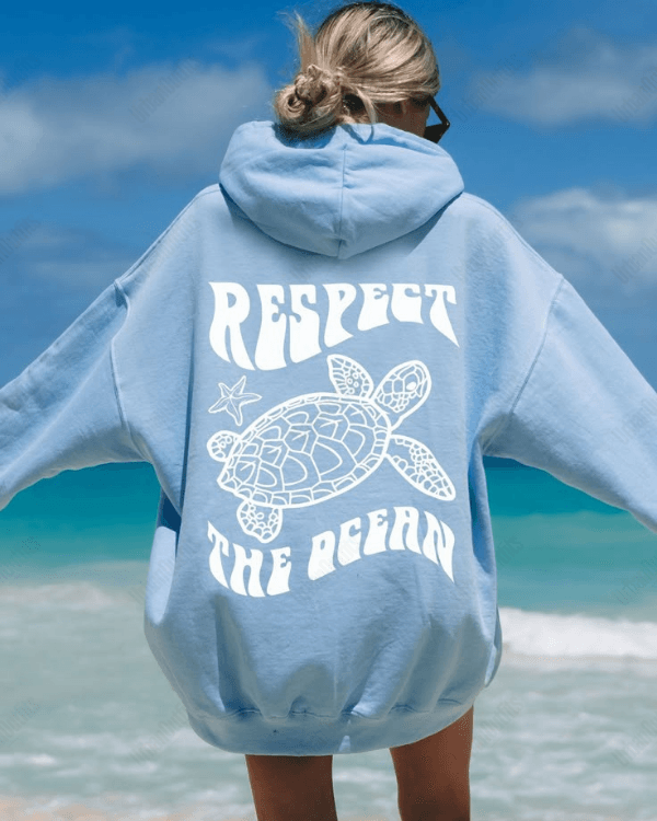 UrbanOutfits Women Oversized Hoodie Blue / Cotton-Fleece / S Respect The Death - Women Oversized Hoodie