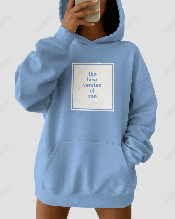 UrbanOutfits Women Oversized Hoodie Blue / Cotton-Fleece / S The best version of u - Women Oversized Hoodie