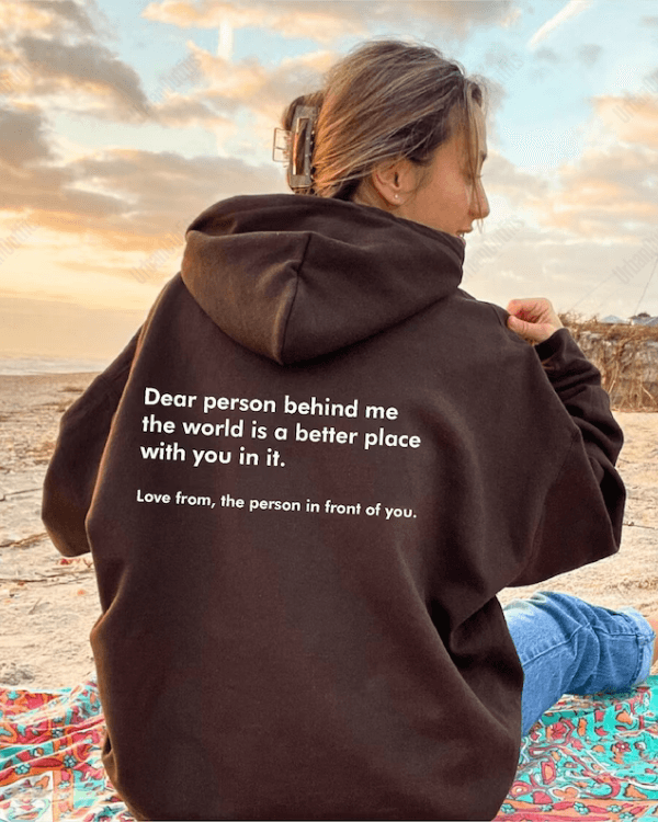 UrbanOutfits Women Oversized Hoodie Brown / Cotton-Fleece / S DEAR person behind me - Women Oversized Hoodie