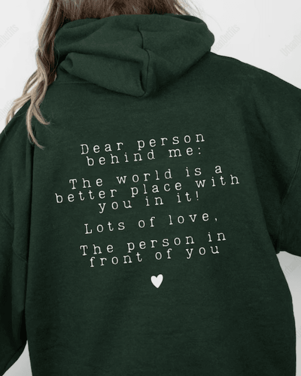 UrbanOutfits Women Oversized Hoodie Dark green / Cotton-Fleece / S Dear person behind me - Women Oversized Hoodie