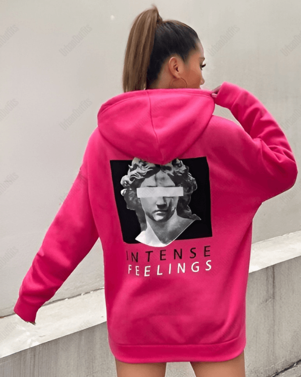 UrbanOutfits Women Oversized Hoodie Fuchsia / Cotton-Fleece / S Intense Feelings - Women Oversized Hoodie