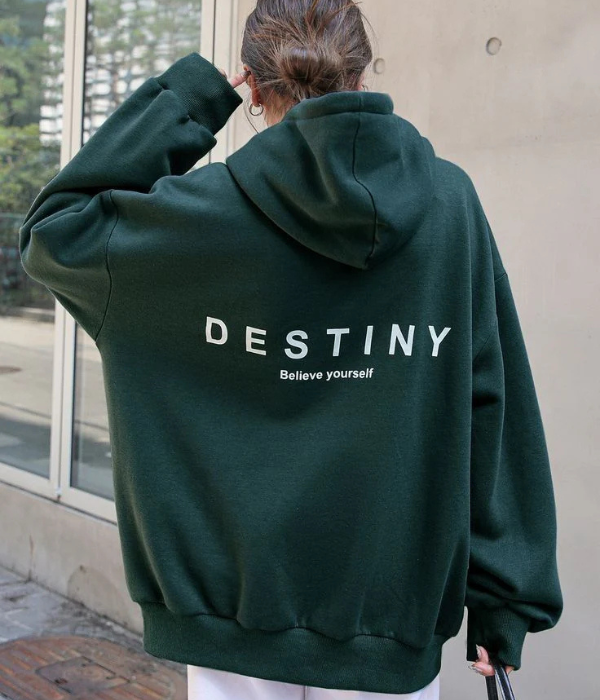 UrbanOutfits Women Oversized Hoodie gid://shopify/Metaobject/89151111406 / Cotton-Fleece / S 'Destiny ' Women oversized hoodie