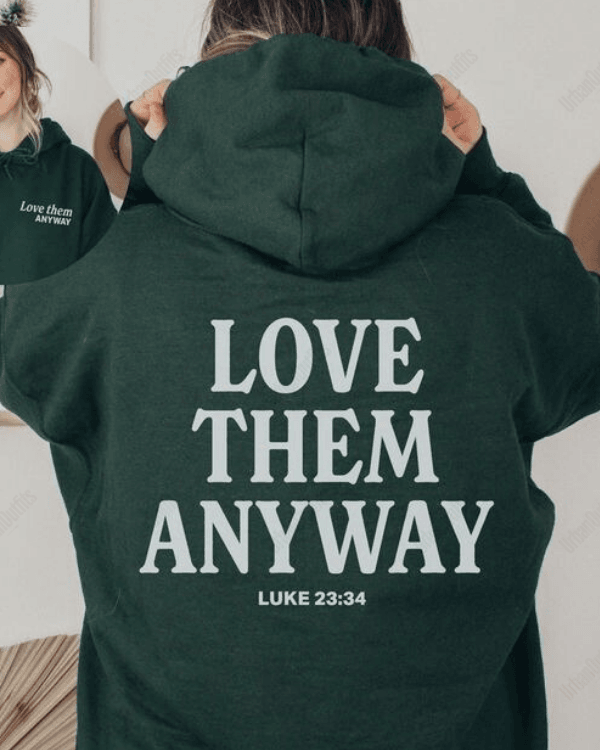 UrbanOutfits Women Oversized Hoodie Green / Cotton-Fleece / S LOVE THEM ANYWAY - Women Oversized Hoodie