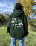 UrbanOutfits Women Oversized Hoodie Green / Cotton-Fleece / S What you seek is seeking you - Women Oversized Hoodie