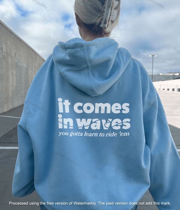 UrbanOutfits Women Oversized Hoodie 'It comes in waves ' Women Oversized Hoodie