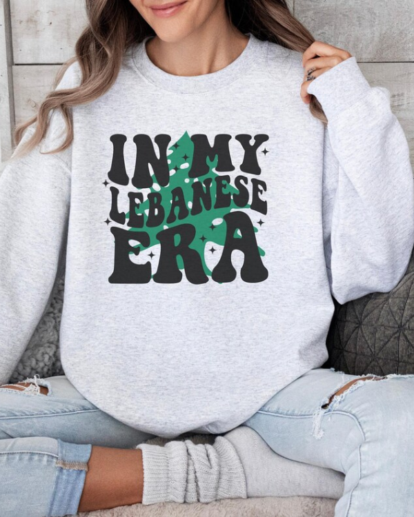 UrbanOutfits Women Oversized Hoodie light gray / Cotton-Fleece / S In My LEBANESE Era - Women Oversized Sweatshirt