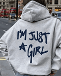 UrbanOutfits Women Oversized Hoodie Light gray / Cotton-Fleece / S Just a Girl - Women Oversized Hoodie