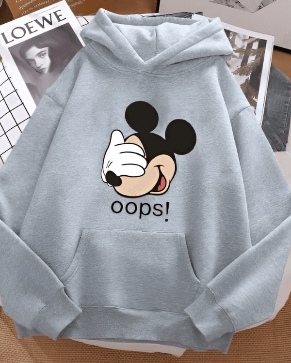 UrbanOutfits Women Oversized Hoodie light gray / Cotton-Fleece / S Mickey - Women Oversized Hoodie