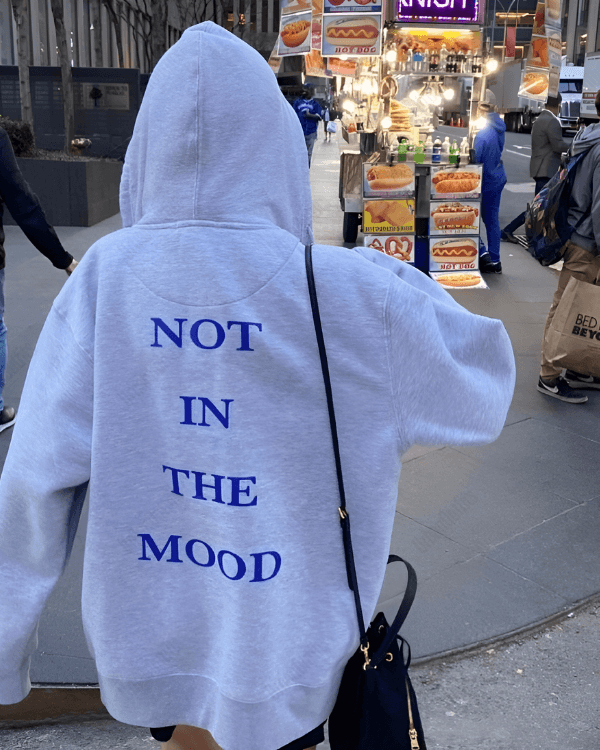 UrbanOutfits Women Oversized Hoodie light gray / Cotton-Fleece / S Not in the Mood - Women Oversized Hoodie