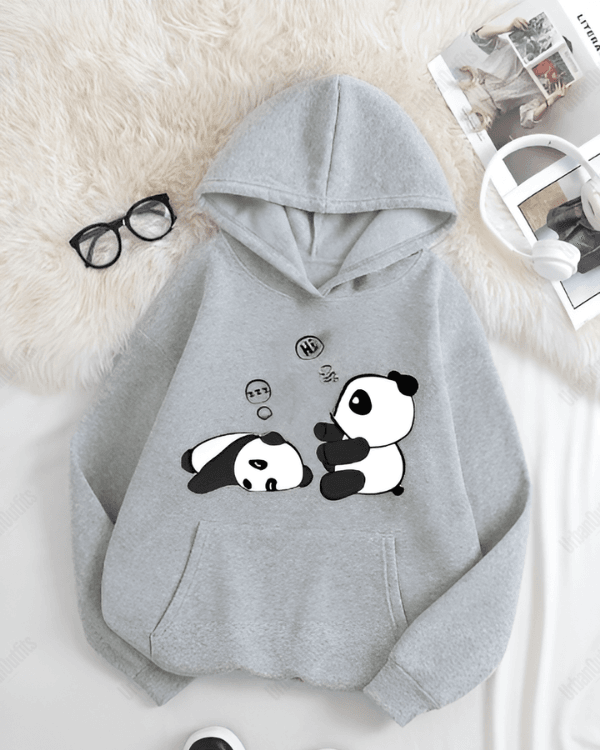 UrbanOutfits Women Oversized Hoodie light gray / Cotton-Fleece / S Panda - Women Oversized Hoodie