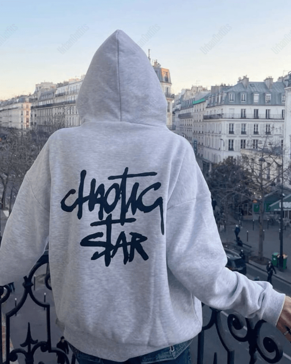 UrbanOutfits Women Oversized Hoodie light gray / Cotton-Fleece / S Star - Women Oversized Hoodie