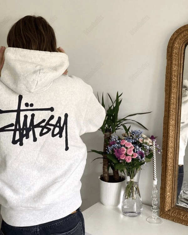 UrbanOutfits Women Oversized Hoodie light gray / Cotton-Fleece / S Stuss(y)- Women Oversized Hoodie