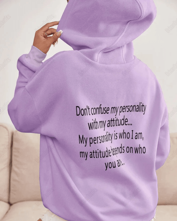 UrbanOutfits Women Oversized Hoodie Light purple / Cotton-Fleece / S My Attitude - Women Oversized Hoodie