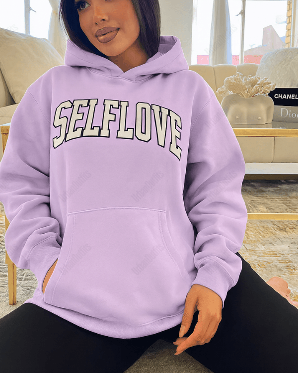 UrbanOutfits Women Oversized Hoodie light purple / Cotton-Fleece / S SelfLove - Women Oversized Hoodie