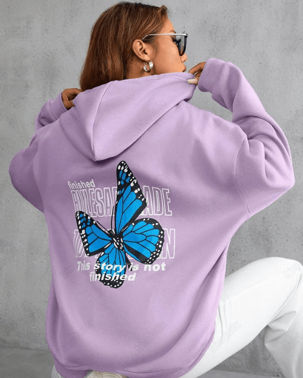 UrbanOutfits Women Oversized Hoodie Light purple / Cotton-Fleece / S Story not finished - Women Oversized Hoodie