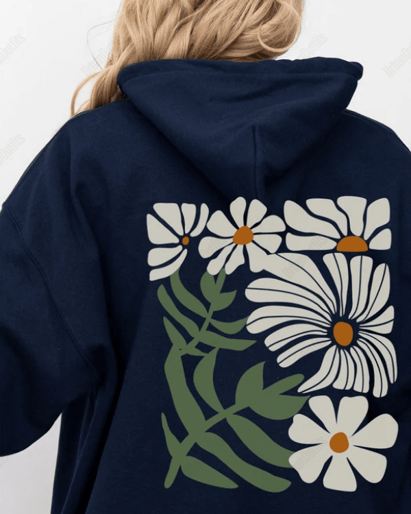 UrbanOutfits Women Oversized Hoodie Navy / Cotton-Fleece / S BohoFlower - Women Oversized Hoodie