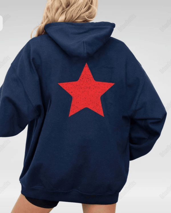 UrbanOutfits Women Oversized Hoodie Navy / Cotton-Fleece / S STAR - Women Oversized Hoodie