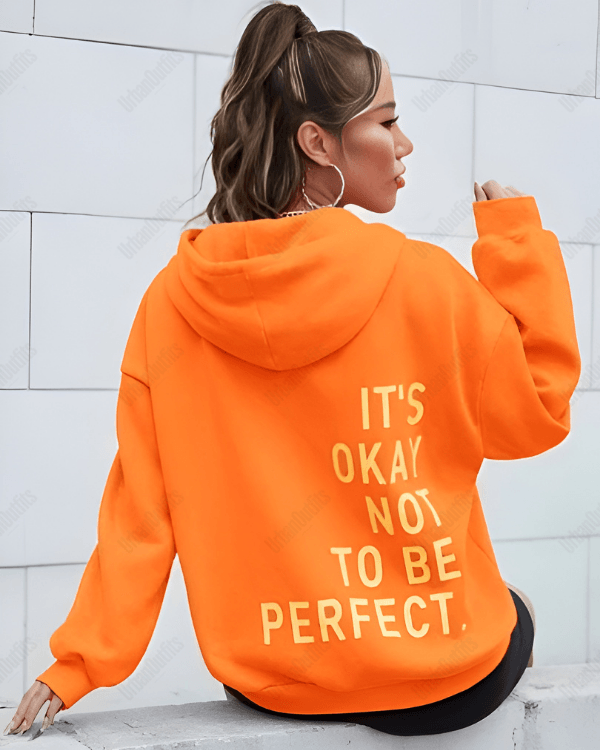 UrbanOutfits Women Oversized Hoodie orange / Cotton-Fleece / S It's Okay To Not Be Perfect - Women Oversized Hoodie
