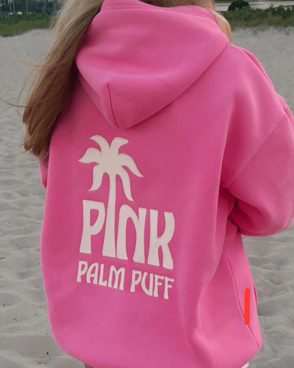 UrbanOutfits Women Oversized Hoodie Pink / Cotton-Fleece / S Pink palm surf - Women Oversized Hoodie