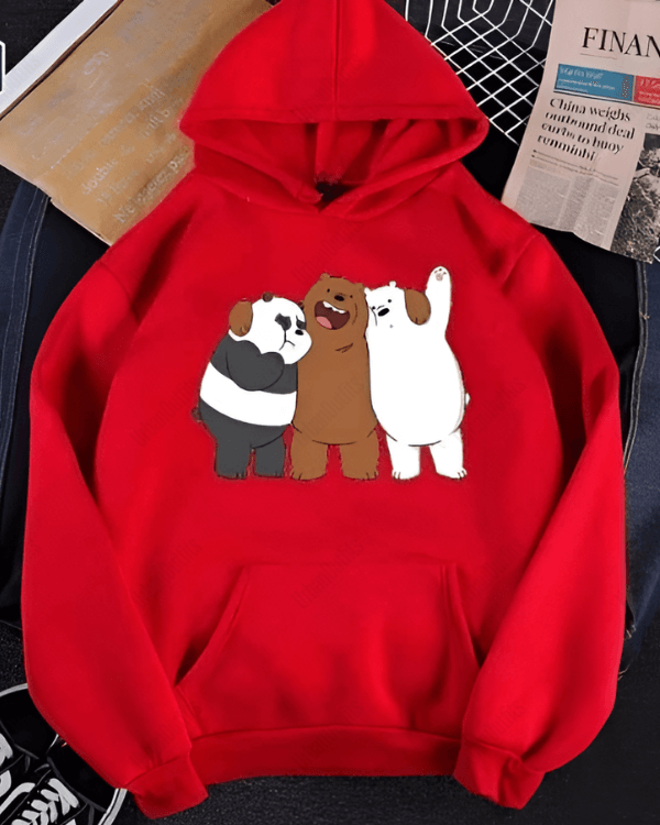 UrbanOutfits Women Oversized Hoodie Red / Cotton-Fleece / S Bears - Women Oversized Hoodie