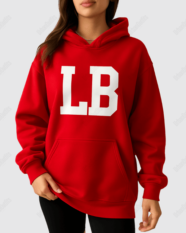 UrbanOutfits Women Oversized Hoodie Red / Cotton-Fleece / S LB - Women Oversized Hoodie