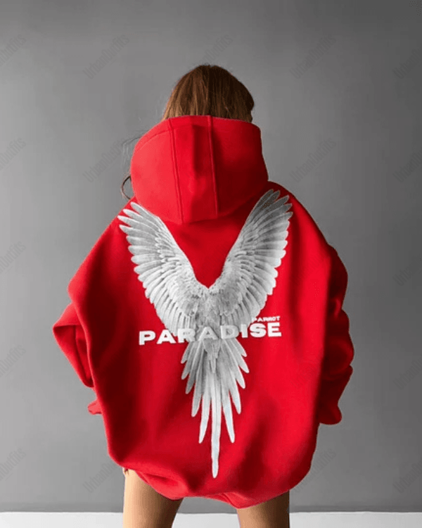 UrbanOutfits Women Oversized Hoodie Red / Cotton-Fleece / S PARADISE - Women Oversized Hoodie