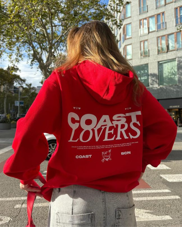 UrbanOutfits Women Oversized Hoodie Red / S ' Coast Lovers '  Women Oversized Hoodie