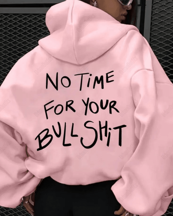 UrbanOutfits Women Oversized Hoodie Rose / Cotton-Fleece / S Bull Shit - Women Oversized Hoodie