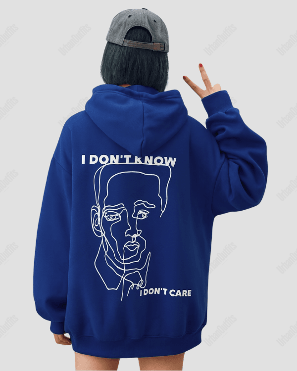 UrbanOutfits Women Oversized Hoodie Royal Blue / Cotton-Fleece / S I Don't Know - Women Oversized Hoodie