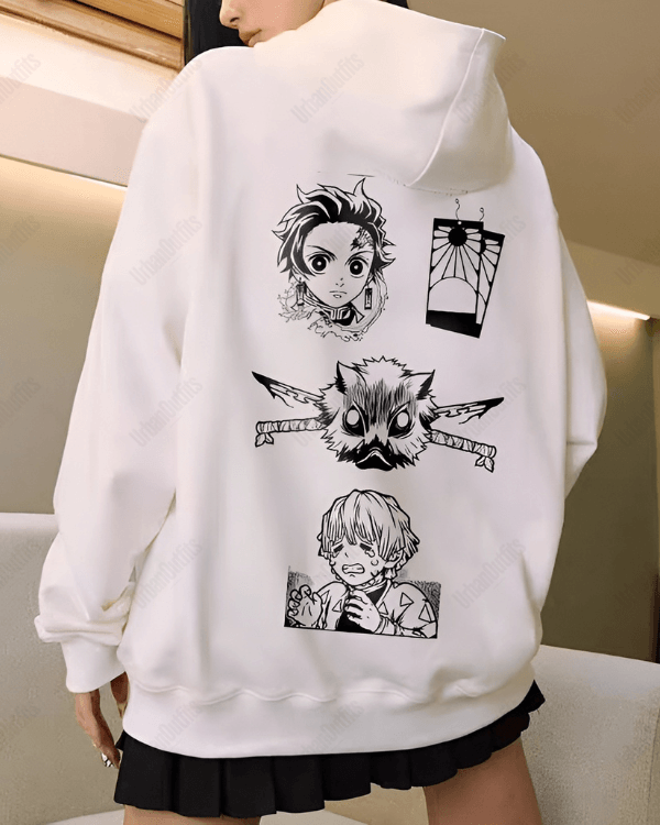 UrbanOutfits Women Oversized Hoodie White / Cotton-Fleece / S ANIME - Women Oversized Hoodie