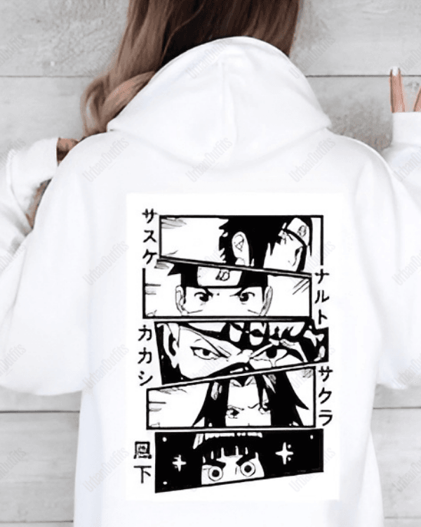 UrbanOutfits Women Oversized Hoodie White / Cotton-Fleece / S Anime - Women Oversized Hoodie
