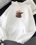 UrbanOutfits Women Oversized Hoodie White / Cotton-Fleece / S Baby Yoda - Women Oversized Hoodie