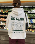 UrbanOutfits Women Oversized Hoodie White / Cotton-Fleece / S Be Kind - Women Oversized Hoodie