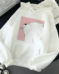 UrbanOutfits Women Oversized Hoodie White / Cotton-Fleece / S Bear Cute - Women Oversized Hoodie