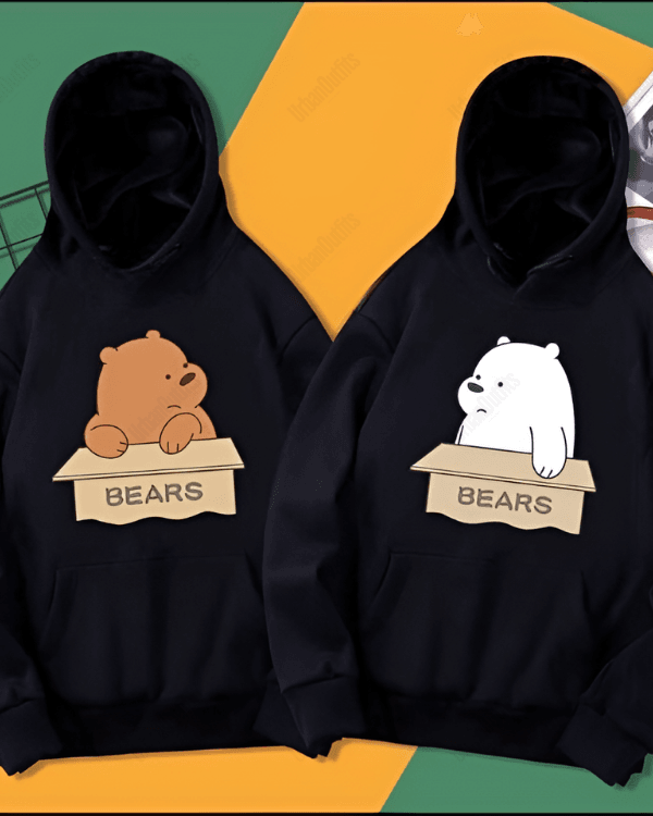 UrbanOutfits Women Oversized Hoodie White / Cotton-Fleece / S Bears - Women Oversized Hoodie