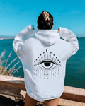 UrbanOutfits Women Oversized Hoodie White / Cotton-Fleece / S Black Eye - Women Oversized Hoodie