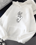 UrbanOutfits Women Oversized Hoodie White / Cotton-Fleece / S Bunny - Women Oversized Hoodie