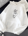 UrbanOutfits Women Oversized Hoodie White / Cotton-Fleece / S Bunny - Women Oversized Hoodie