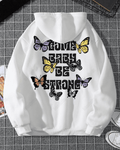 UrbanOutfits Women Oversized Hoodie White / Cotton-Fleece / S Butterflies - Women Oversized Hoodie