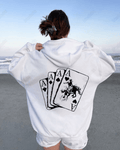 UrbanOutfits Women Oversized Hoodie White / Cotton-Fleece / S Cards - Women Oversized Hoodie