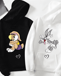 UrbanOutfits Women Oversized Hoodie White / Cotton-Fleece / S Cartoon - Women Oversized Hoodie