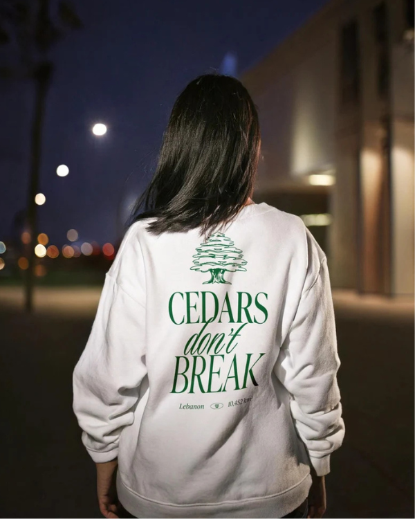 UrbanOutfits Women Oversized Hoodie White / Cotton-Fleece / S Cedars Don't Break - Women Oversized Sweatshirt