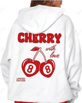 UrbanOutfits Women Oversized Hoodie White / Cotton-Fleece / S CHERRY - Women Oversized Hoodie