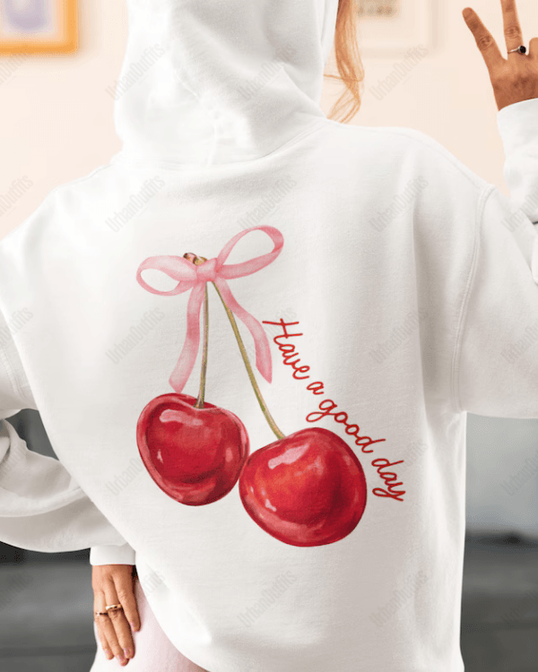 UrbanOutfits Women Oversized Hoodie White / Cotton-Fleece / S CHERRY - Women Oversized Hoodie