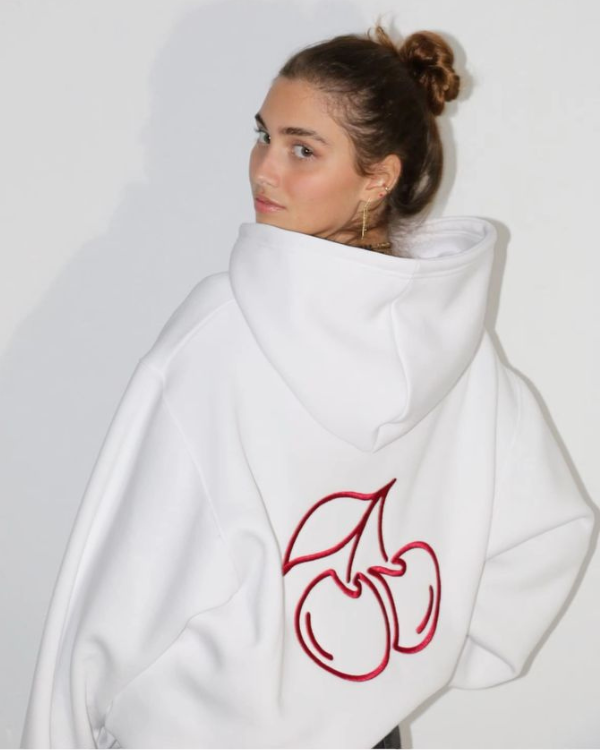 UrbanOutfits Women Oversized Hoodie White / Cotton-Fleece / S Cherry - Women Oversized Hoodie