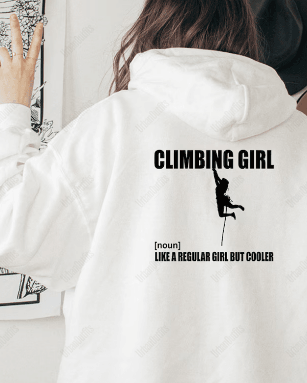 UrbanOutfits Women Oversized Hoodie White / Cotton-Fleece / S Climbing Girl - Women Oversized Hoodie