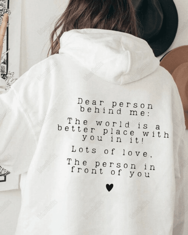 UrbanOutfits Women Oversized Hoodie White / Cotton-Fleece / S Dear person behind me - Women Oversized Hoodie