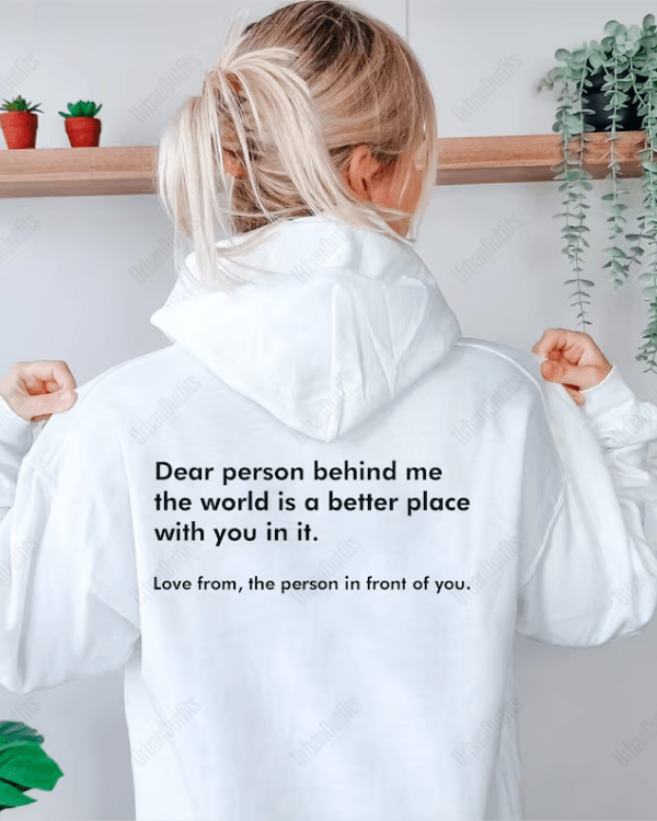 UrbanOutfits Women Oversized Hoodie White / Cotton-Fleece / S DEAR person behind me - Women Oversized Hoodie