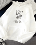 UrbanOutfits Women Oversized Hoodie White / Cotton-Fleece / S Don't Touch Me - Women Oversized Hoodie