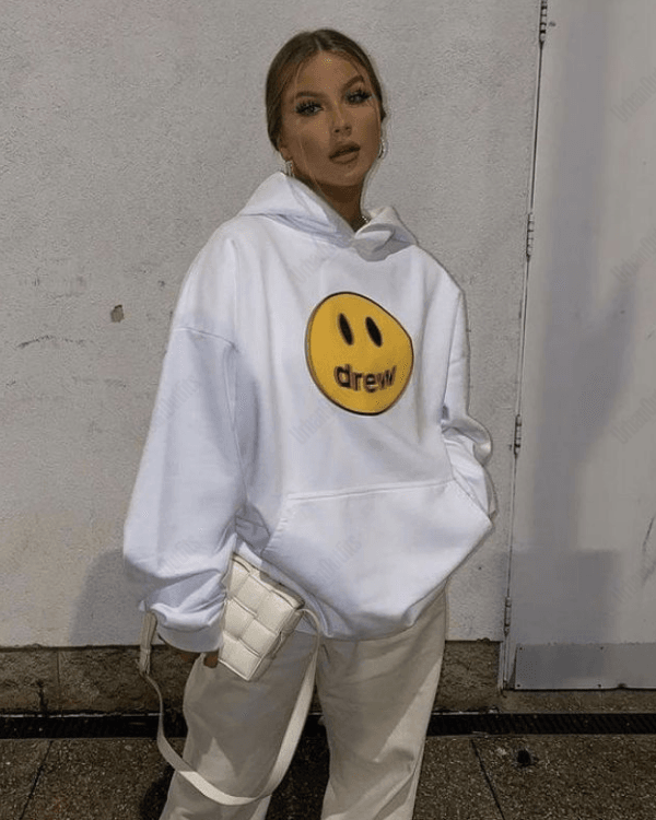 UrbanOutfits Women Oversized Hoodie White / Cotton-Fleece / S Drew - Women Oversized Hoodie